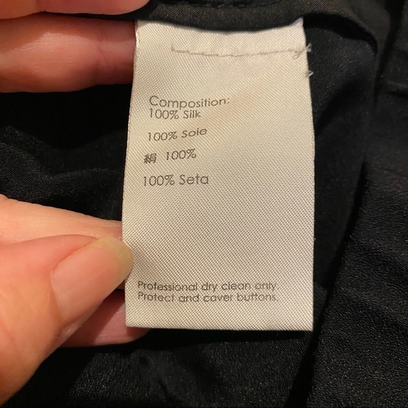 3.1 PHILLIP LIM Black 100% Silk Tapered Pants Size 0 - Picture 9 of 10